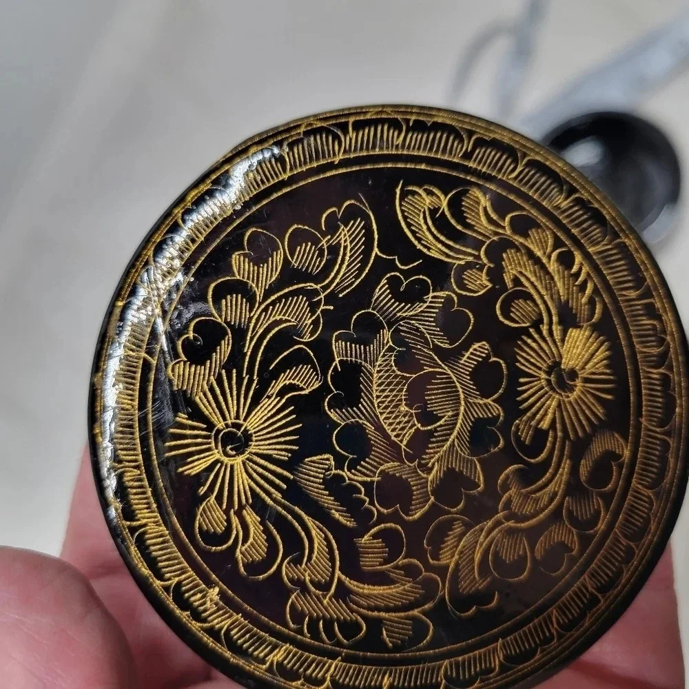 SOLD                  Hand-Painted Ornate Jewelry Wood Paper Mache Trinket Box - - Picture 7 of 16